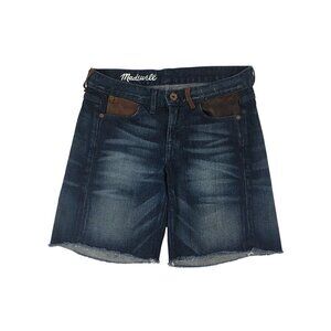 Madewell Darkwash Shorts With Faux Leather Front Pockets  Size 24
